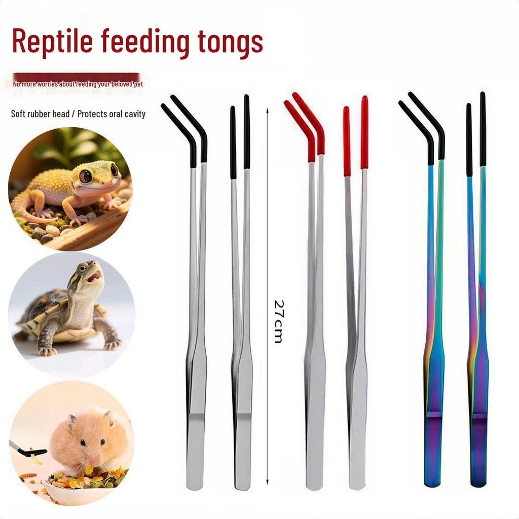 Popular Stainless Steel Tweezers with Silicone Tips for Reptile Feeding and Aquatic Plant Care