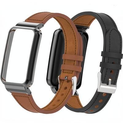 Leather Strap + Metal Case for Xiaomi Mi Band 7 Pro Bracelet Correa High-end Replacement Wrist Strap for Mi Band 7 Pro Belt