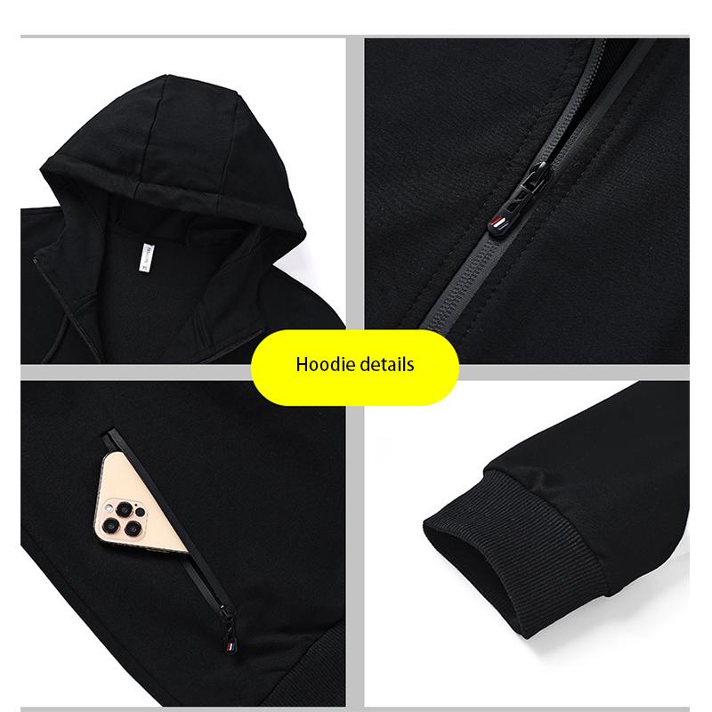 Pánské podzimní mikiny Soupravy Mikina s kapucí O Neck + Cardigan Mikiny+Dlouhé kalhoty Sady 3 ks Pánské tepláky Sportovní oblečení