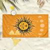 Retro Bohemian Solar System Theme Polyester Microfiber Beach Towel Is Highly Absorbent, Suitable for Swimming and Beach Outings