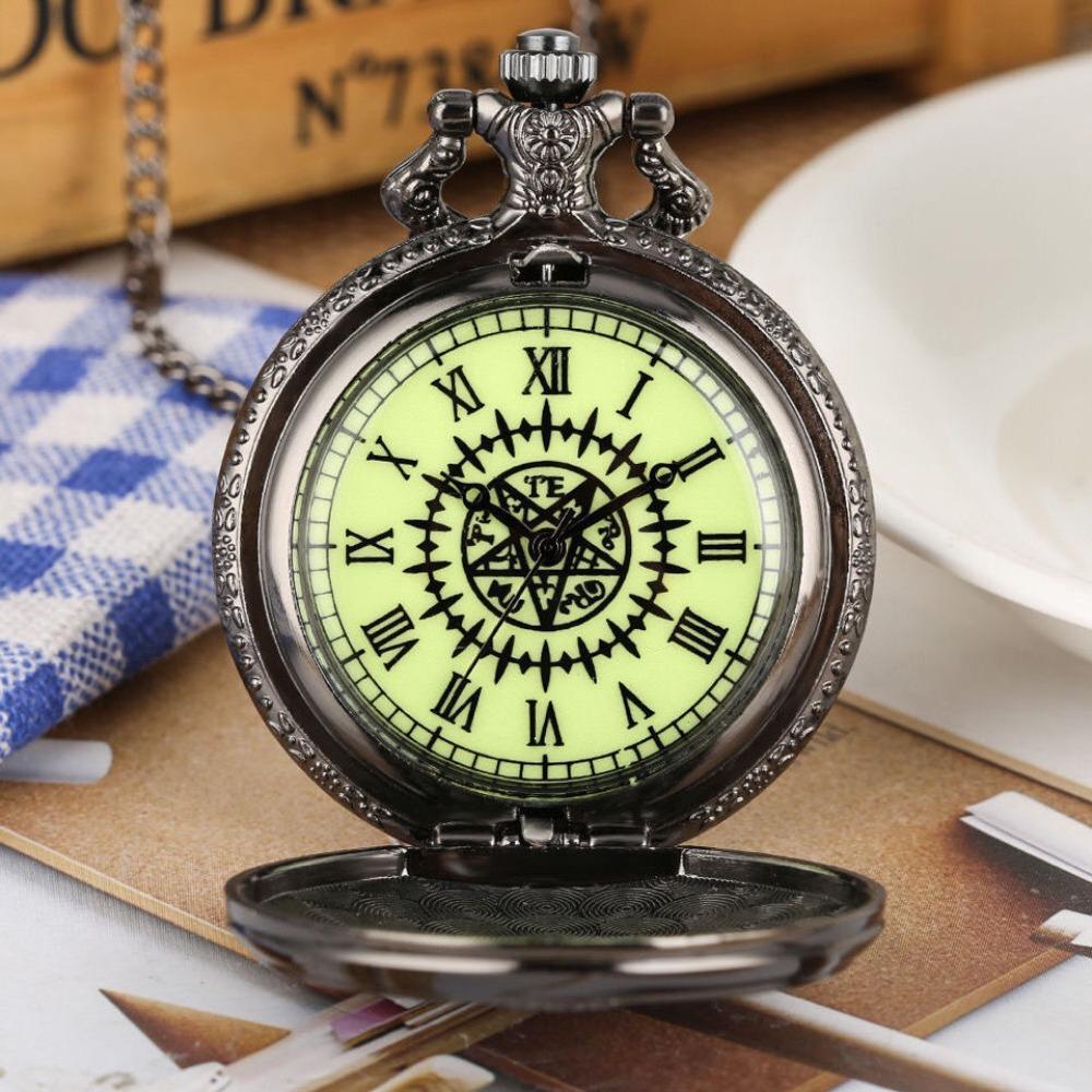 Pocket Watch Roman Numerals Clamshell Luminous Necklace Watch Hollow Petals Male and Female Students Quartz Wall Watch