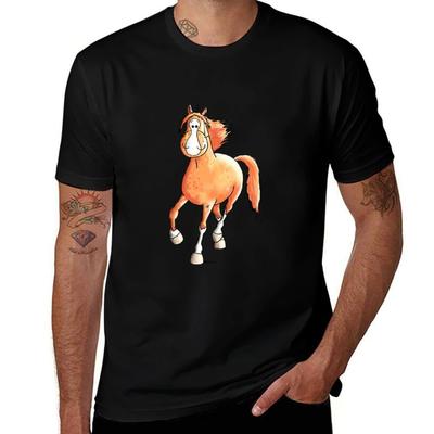 Running Chestnut Horse Gift Cartoon Horses Tshirt Casual Basic Street Style Tshirt