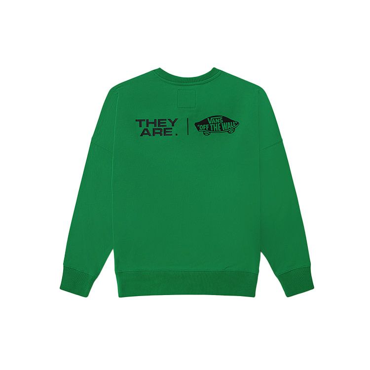 Vans Year Of The Ox Zodiac Series Solid Color Sports Casual Crewneck Sweatshirt Men sweatshirt Green VN0A5F5RZHF1
