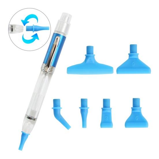 1 Set Drill Pen LED Light Rhinestone Painting Pen Set DIY Ergonomic Dotting Pen with Replacement Tips for Home