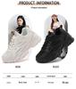 Women's Black Non-Slip Height-Increasing Sports Shoes - Fashionable, Comfortable, Versatile, Thick Sole for Spring/Autumn