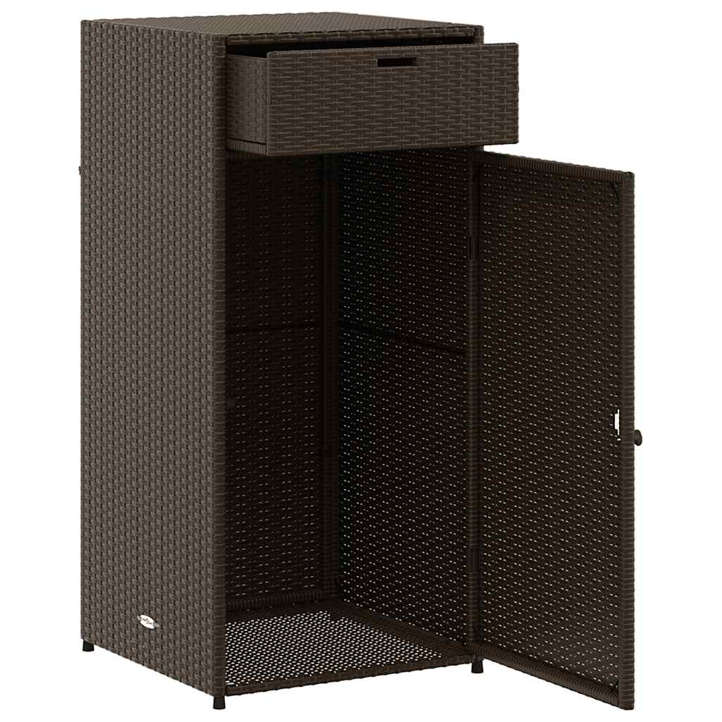 Vidaxl Garden Cabinet, Brown, 55X55X111 Cm, Poly Rattan
