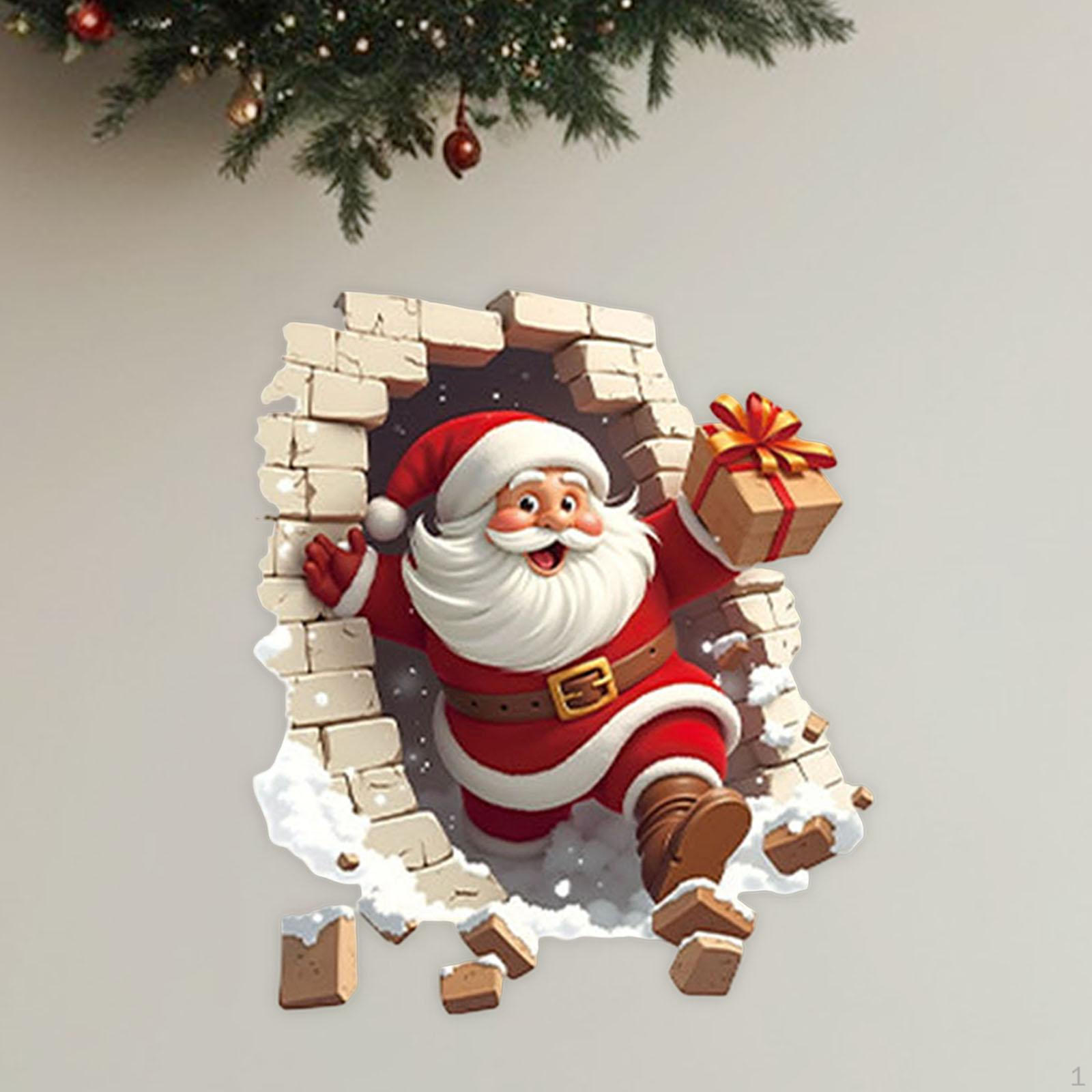 

Christmas Wall Stickers Santa Claus Decals Art Decor for Living Room Kitchen Style C