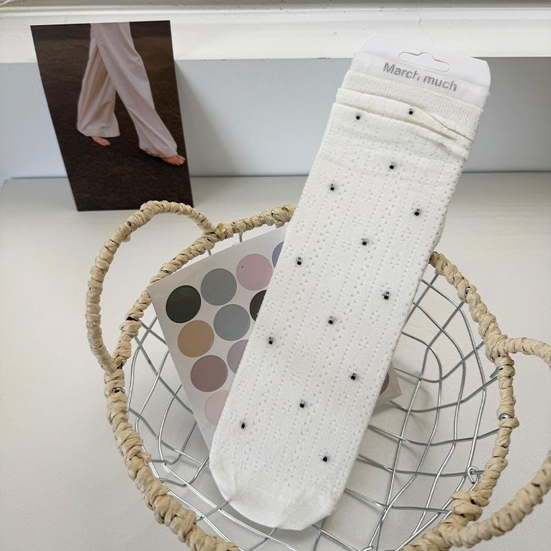 Summer Clear Card Edge Floral Boneless Tube Extremely Resistant Combed Cotton Pile Socks Socks