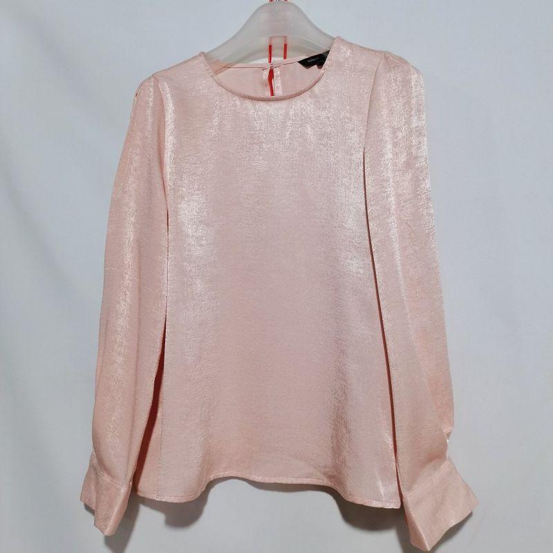 Fashion Original Order Leftover Stock Round Neck Long Sleeves Pullover Shirt Artificial Silk Satin Light Luxury Minority Sense of Design Shirt Spring