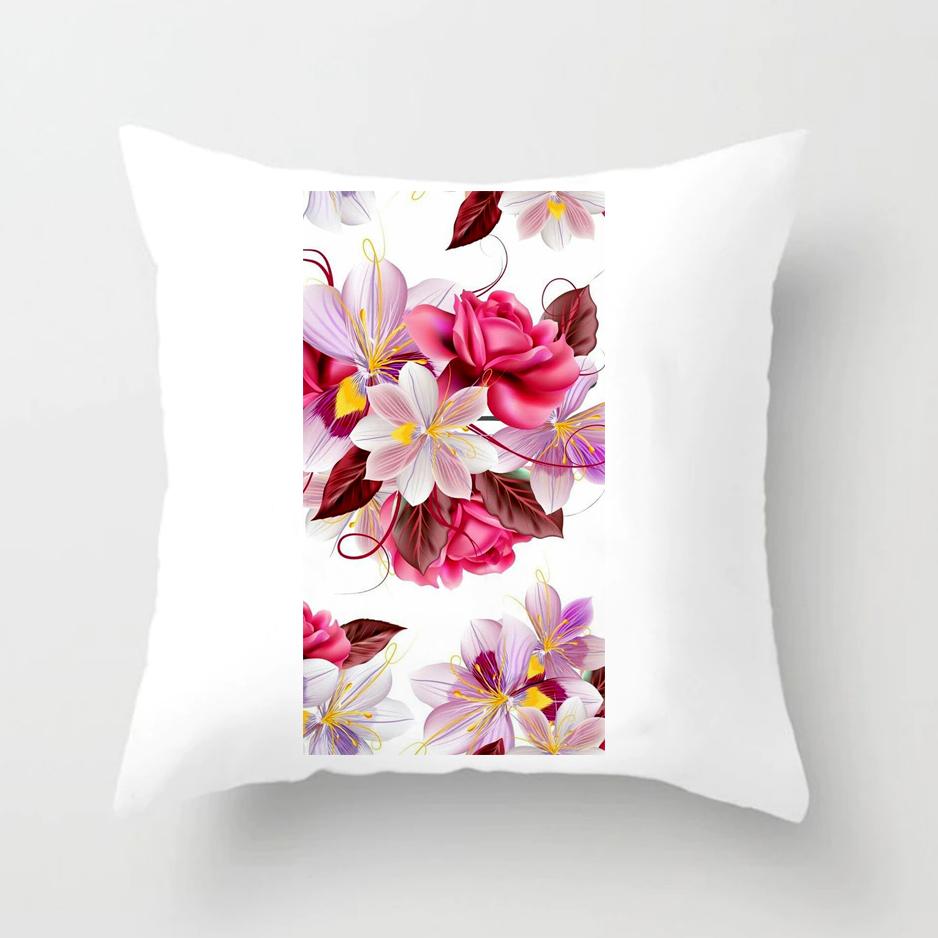 Pink Flower Pillowcase Wedding Gift Bedroom Sofa Decoration Bed Pillow Cover Home Decor Car Cushion Cover Cute Pillow Case 45*45