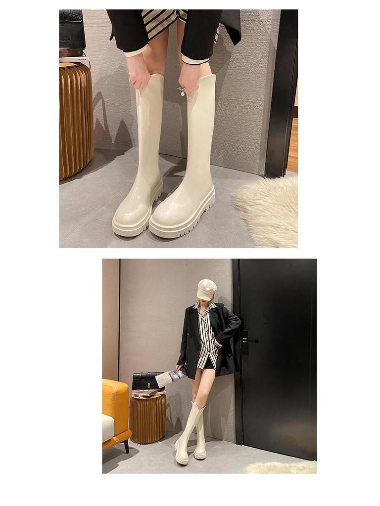 2024 Neue Damen Martin Overknee High-Top Stiefel mit Samt, Petite und Skinny Fit