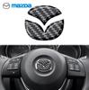 Carbon Fiber Car Steering Wheel Cover Logo Stickers Modified Auto Decorative Styling Decals for Mazda Axela ATENZA CX-5 CX-4
