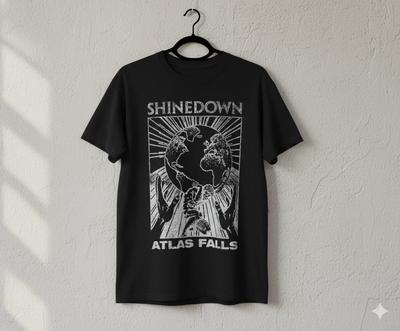 Shinedown Atlas Falls Rock Band Graphic Black T-Shirt - T143
