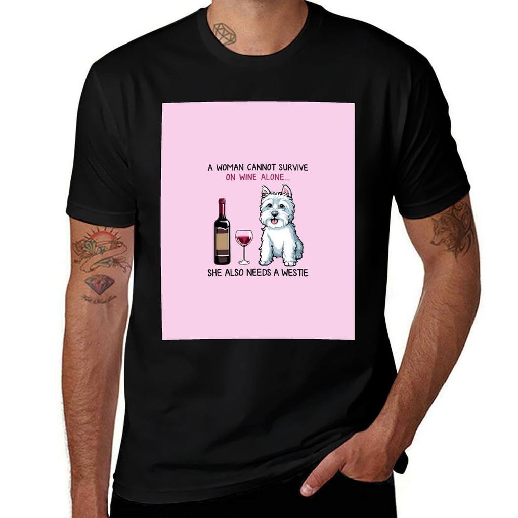 Bwestie And Wine Funny Dog Tshirt Fitness Training Breathable Tee