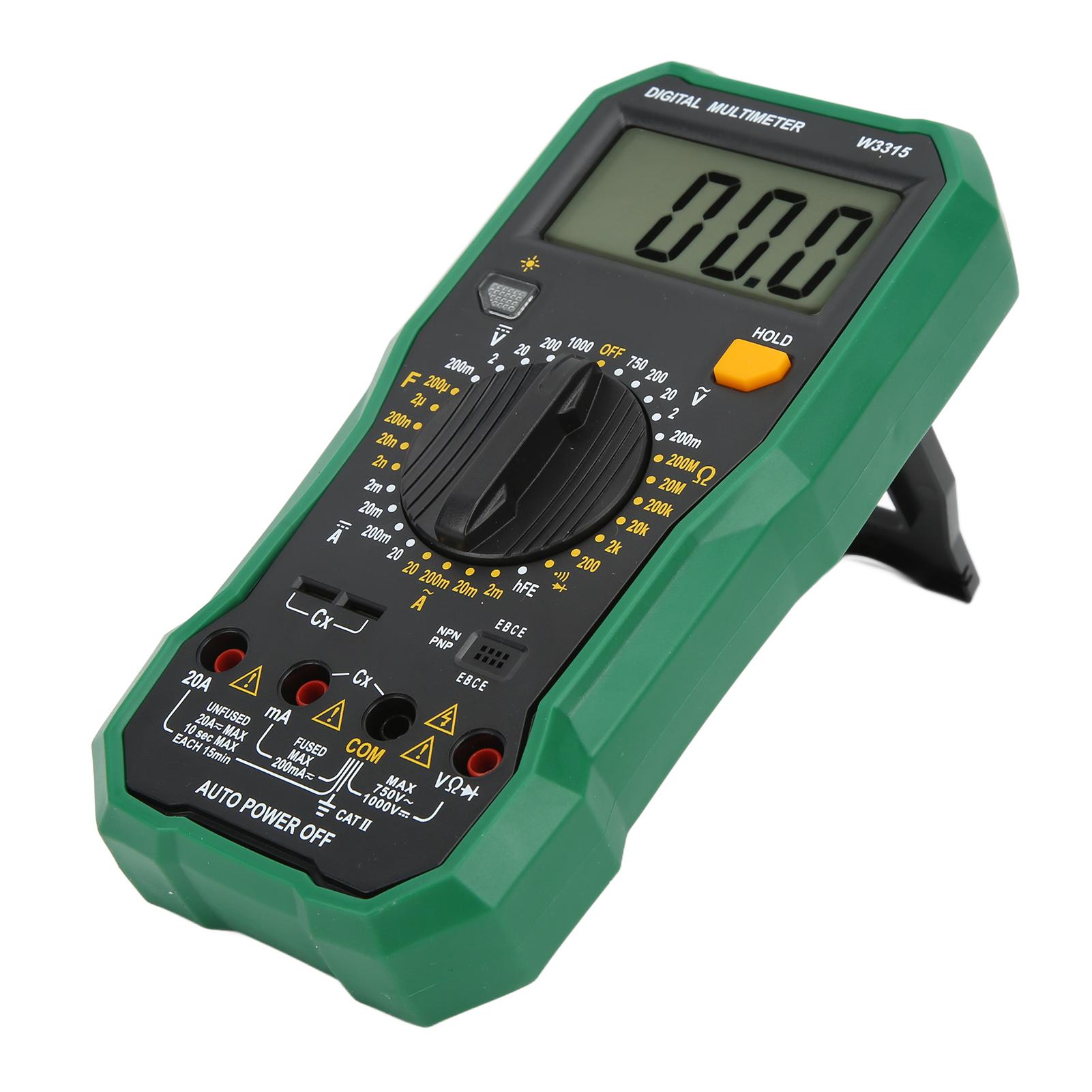 

W3315 Мультиметр LED Цифровий Електричний Тестер з Високою Точністю ABS та Силікагель Універсальний