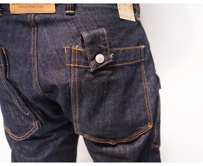 Kojima Jeans 13oz Wide Denim Cargo Made in One Men's Pants, Japan, Wash, RNB-1127W-Indigo-34