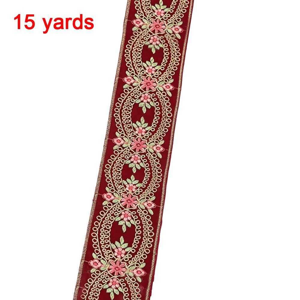 4.5cm Width Fabric Webbing Ribbon Gold Thread Sequins Embroidery Lace Fabric For Dress Decoration