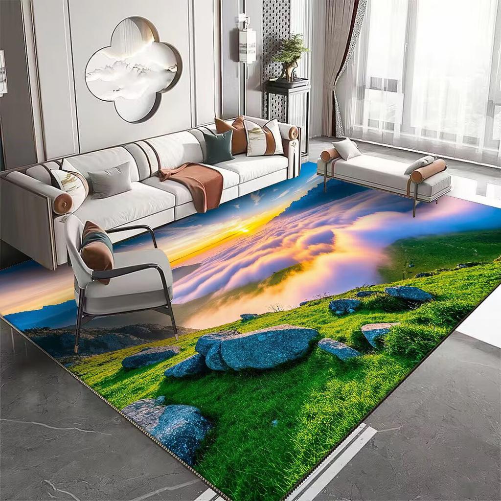 3D Natural Landscape Pattern Carpet for Living Room Non-slip Room Decoration Aesthetic Modern Lounge Rug Entrance Door Mat Rugs