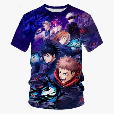 Summer New Fashion Trend Anime 3D Printing Printed T-shirt Neutral Harajuku Anime Casual Comfortable Short Sleeved Top