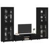 FLORIN 3 Piece TV Cabinet Set with Drawers Black Particleboard
