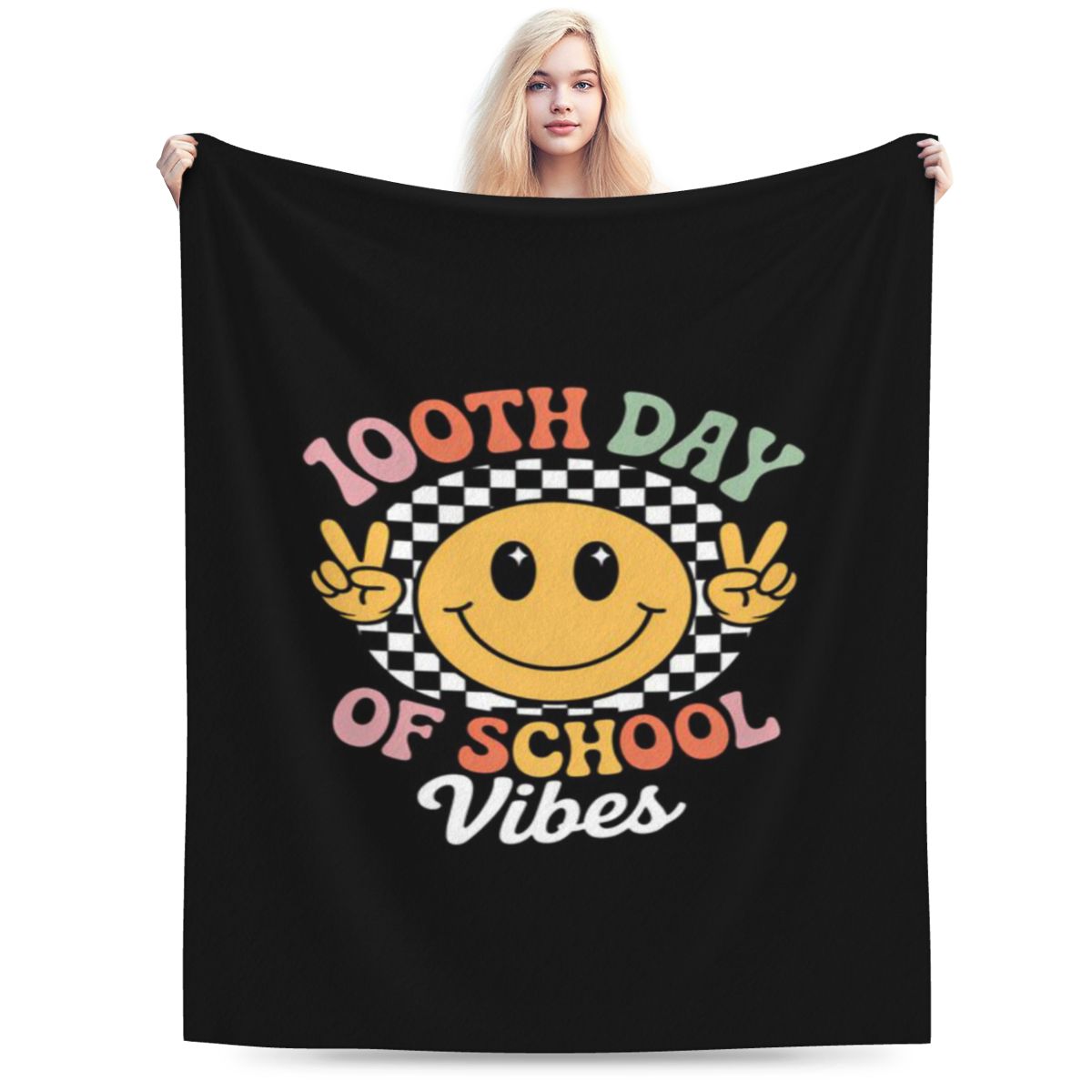 

100th Day Of School Cute Smile Face Personalized Warm Party An UltraSoft Micro Fleece Blanket 75x100cm (30x40inch)
