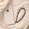Natural Tourmaline Phone Strap Charm Rope Keychain Pendant Wristlet Ring Accessory for Women and Girls Cute Lanyard