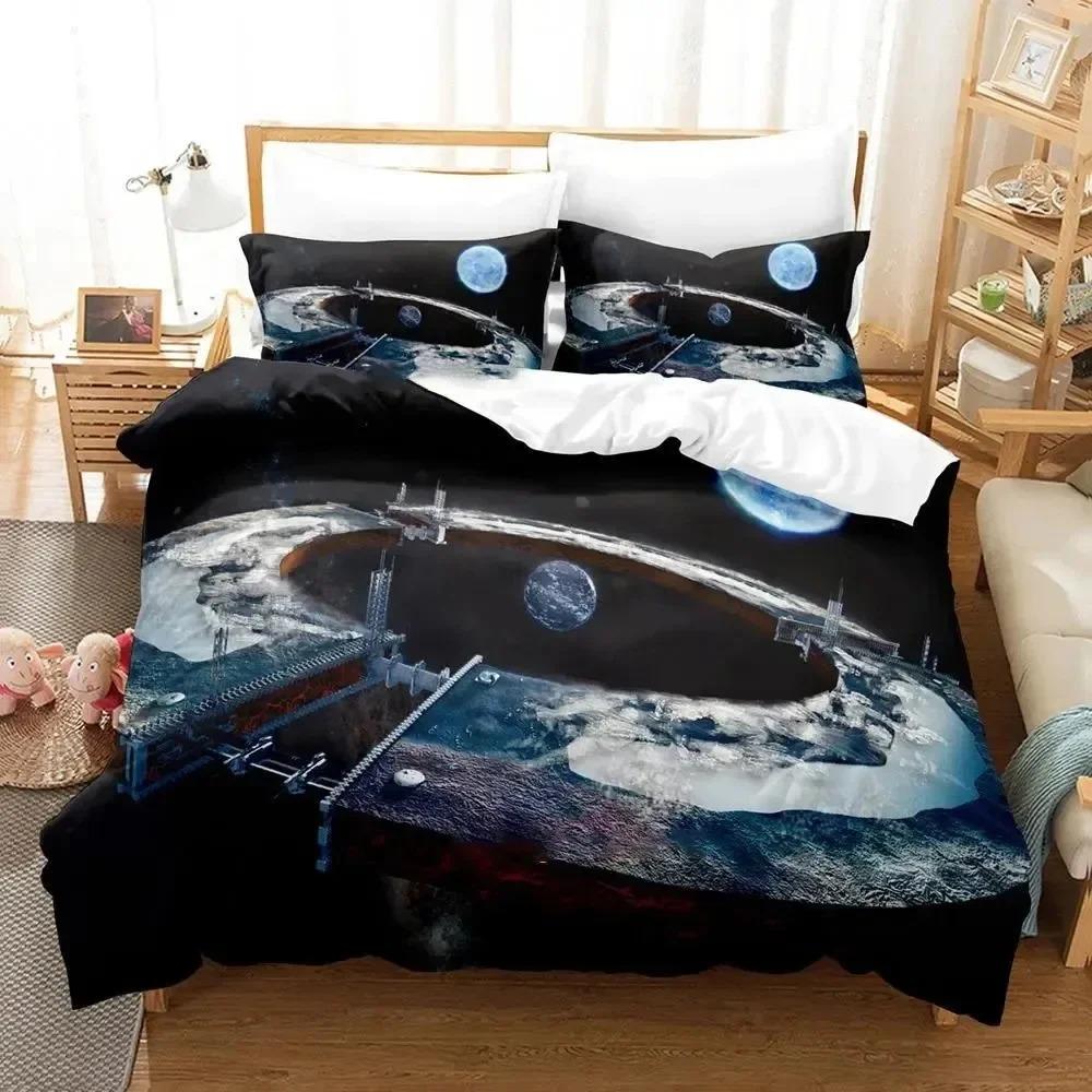 3D Print Sci Fi Structure Bedding Set Duvet Cover Bed Set Quilt Cover Pillowcase Comforter king Queen Size Boys Adult Bedding