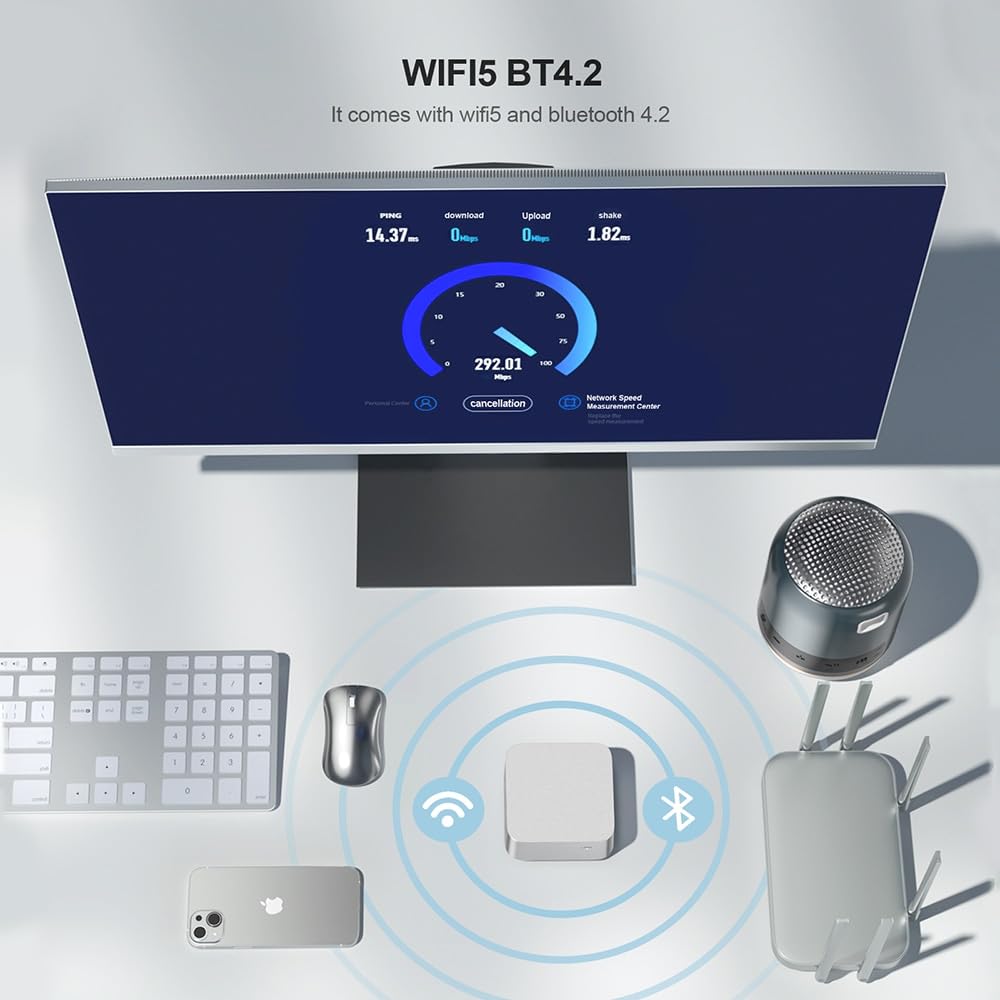 SZBOX Mini PC Intel N100 16GB DDR5 No SSD Windows 11 Ready 4K HDMI USB3.1 LAN WiFi BT Ultra Compact Size 8.7x8.7x4cm 203.7g Office Home