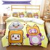 3pcs Lankybox Foxy and Rocky1 Pattern Bedding Set Duvet Cover Set Includes Duvet Cover &pillowcases, Perfect All Season Bedroom Decoration & Gift