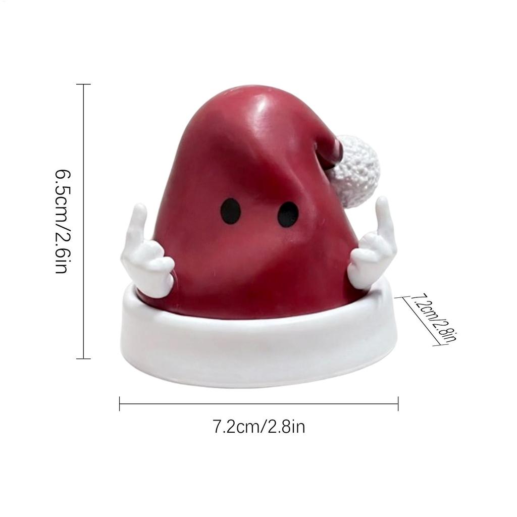 Christmas Table Figurines Santa Hat Shape Desktop Figurines Santa Hat Desktop Sculpture For Living Room Shelf Table Study