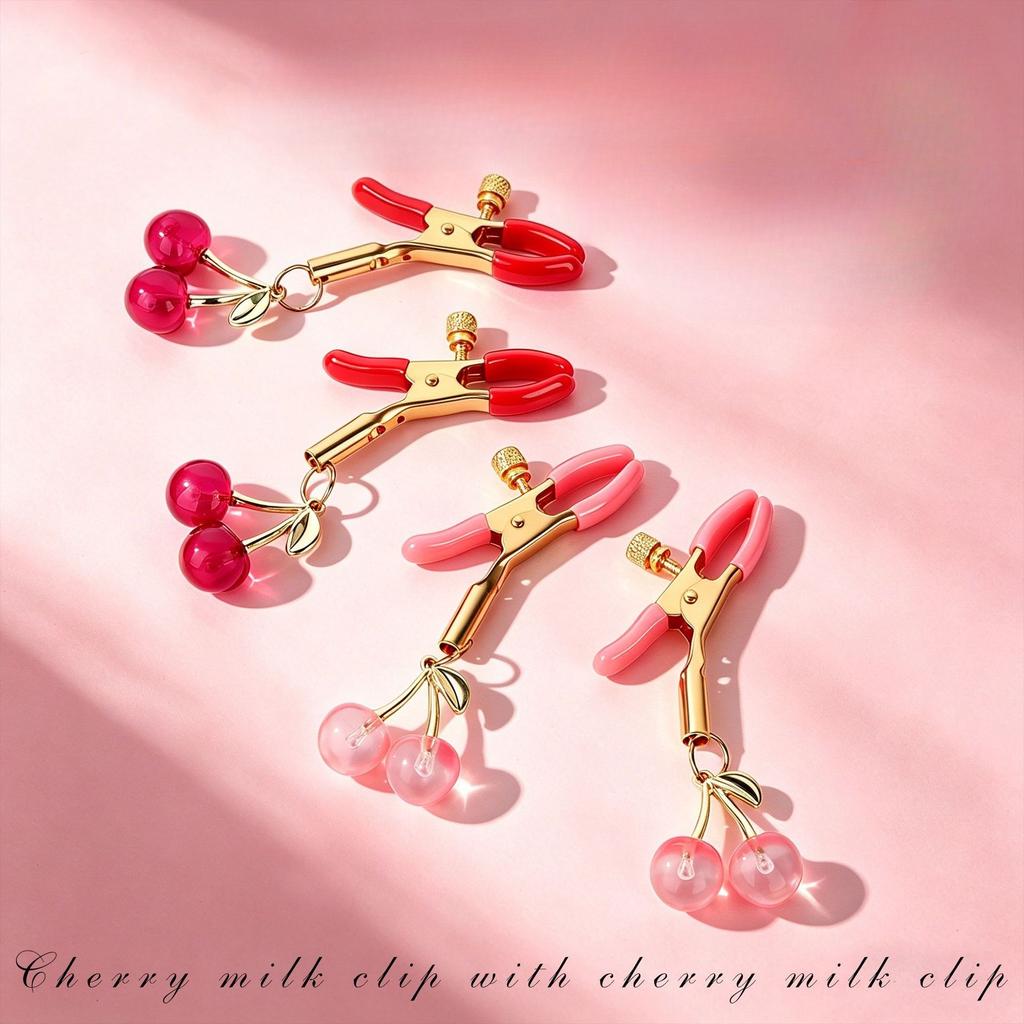 1 Pair Cherry Metal Bondage Nipple Clamps Labia Clips BDSM Women Toys Adult Couples Sex Games Breast Stimulation Flirting Toys