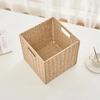 Hand Woven Foldable Storage Box Square Sundries Organizer Imitation Rattan Basket  Picnic
