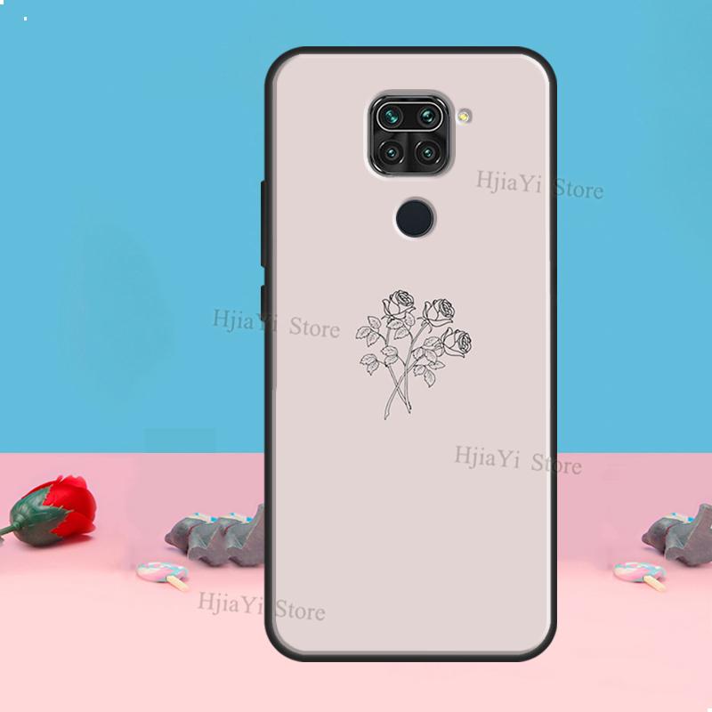 Minimalist Aesthetic Flower Case For Redmi Note 8 9 10 11 12 Pro Plus 10S 11S 12S Cover For Redmi 9C 10A 10C 12C Coque