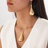 Vintage Geometric Water Drop Necklace Earrings Premium Exaggerated Pendant Jewelry Set