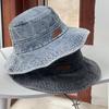 Cappello a Secchiello in Denim Donna Uomo Unisex Vintage Lavato Astea Larga Cappello da Sole Per Escursionismo All'aperto Spiaggia Stile Western (Azzurro) Parasole
