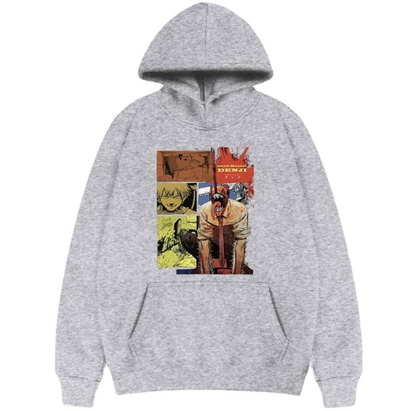 Chainsaw Man Denji Hoodies Print Fashion Sweatshirt Casual Unisex Autumn Winter Fleece Streetwear Tops Male Sudaderas