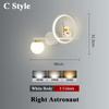 Modern Home Children's Moon Cartoon Background Wall Lighting Minimalist Creative Astronaut Bedroom Bedside Sconce Lamps for Room