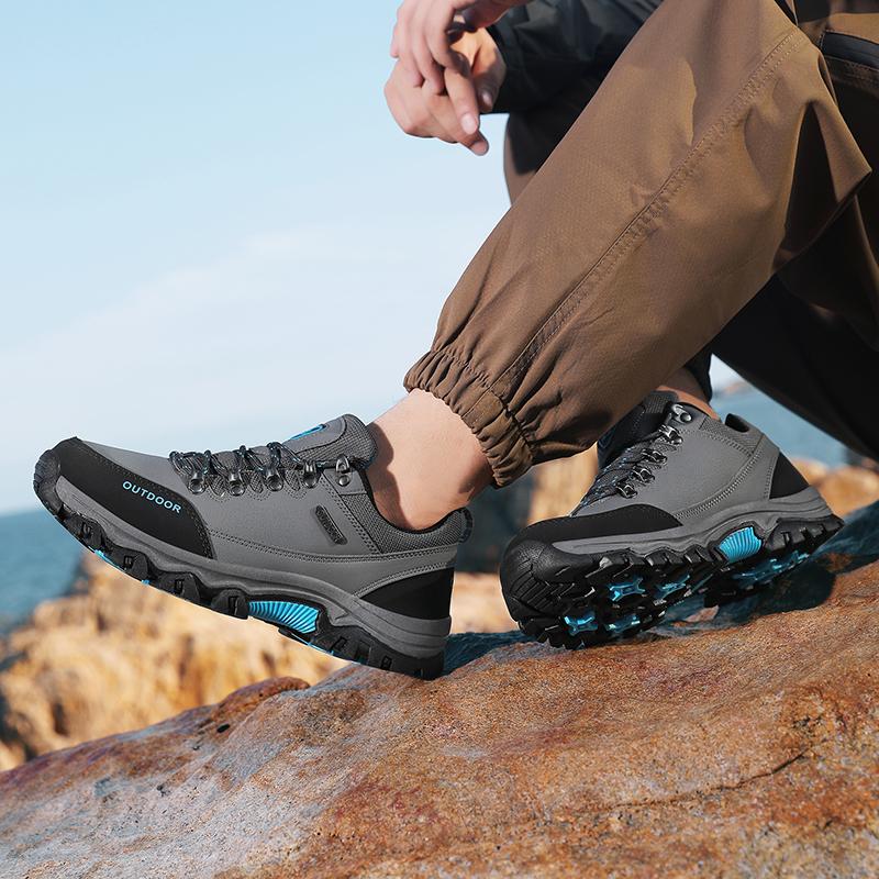 Casual Sneakers Men Outdoor Lace-up Wear-resistant Low-top Men Shoes Comfortable Shock-absorbing Flat Breathable Hiking Shoes