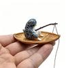 1Pcs High Quality Resin Durable Fish Tank Decor Marine Theme Creative Cat Fishing Boat Aquarium Ornament