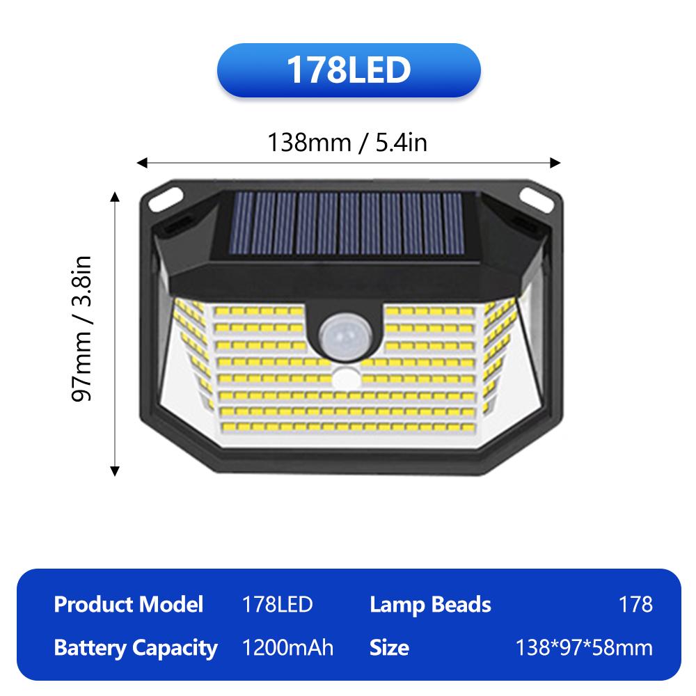 Outdoor Solar Motion Sensor Lights 468/528 LED Waterproof Solar Security Wall Lights for Garden Patio Pool Yard Fence Driveway