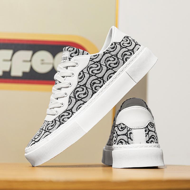 Modne Cztery Pory Roku Brytyjski Trend Płótno Męskie Deskorolki Wygodne i Odporne na Zużycie Męskie Trampki Wszechstronne Męskie Codzienne