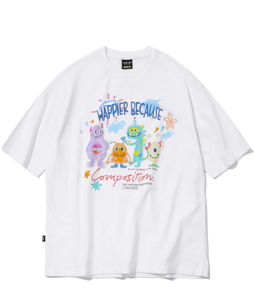 CPGN STUDIO Dtp Happy Day White Short Sleeve T-Shirt