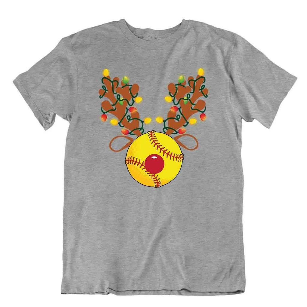 Softball Sport Tshirt Tee Gift Cool Present Cute Funny Play Joke Christmas Deer