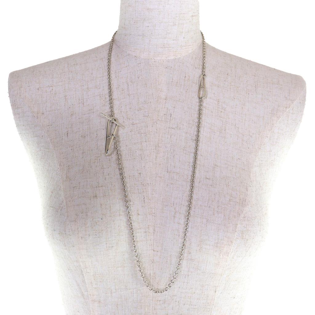 Tolle HERMES Chaine d'Ancre Twist Lange Halskette Accessoires Silber AG925 Damen Gebraucht