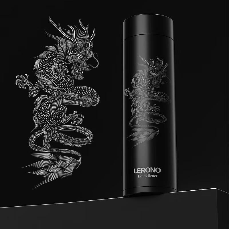 BeiYiPin Kubek termiczny ze stali nierdzewnej 316, Edycja limitowana Rok Smoka