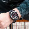 Megir Rose Black Luxury Chronograph Men Watches with Leather Strap
