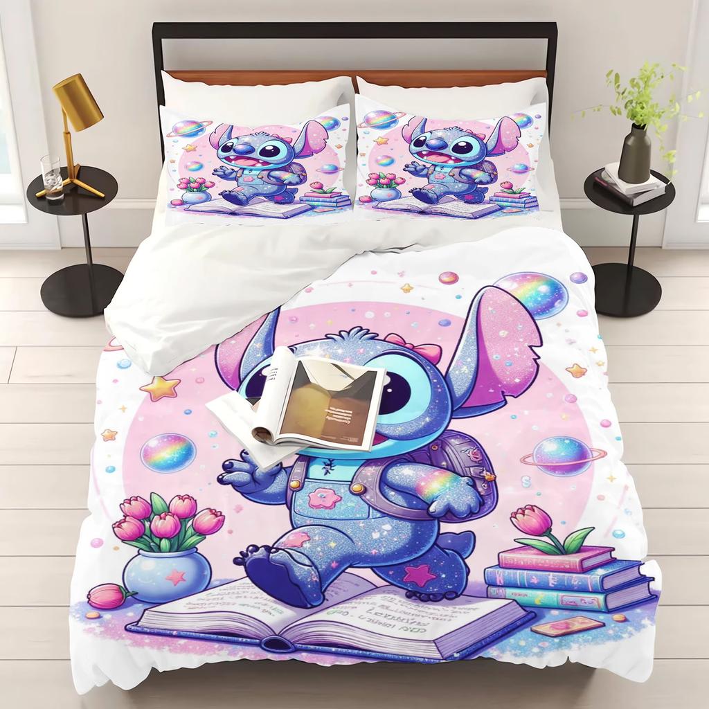Stitch Duvet Cover Set Comforter Bedding 3D Children'S Bedding Set 3-Piece 1 Quilt Cover King Size