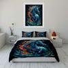 Colorful Horse Canvas Art Set Multiple Sizes Kid'S And Adults' Bedroom Exquisite 3Pc Bedding Set, Gift