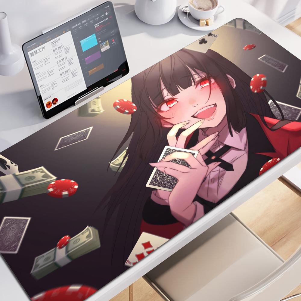 Kakegurui Yumeko Jabami Mouse Pad Cute Anime Girl HD Desk Pad Extended Gaming Keyboard Mats Large XXL xcm Gamer Mousepad