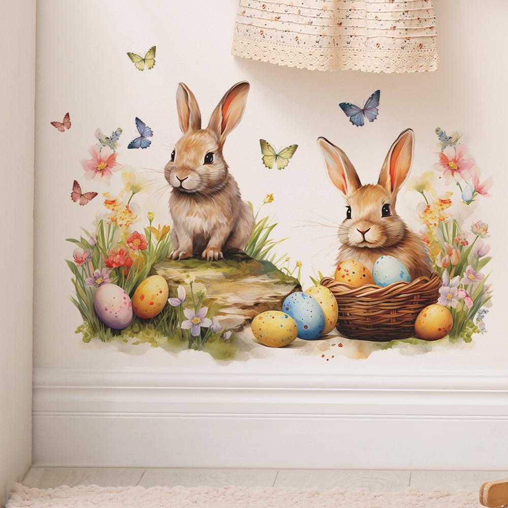 Egg Cartoon Rabbit Butterfly Children's Bedroom Living Room Home Beautification Wall Sticker